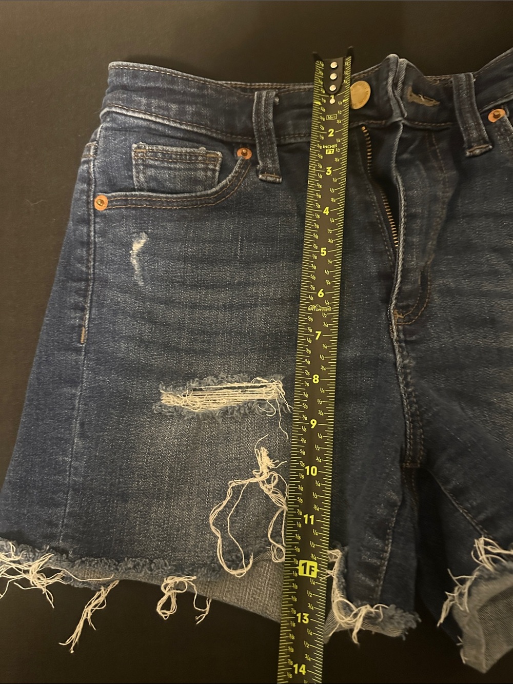 Distressed Dark Blue Denim Cutoff Shorts. Size 2/26. Extremely comfortable - Picture 6 of 6